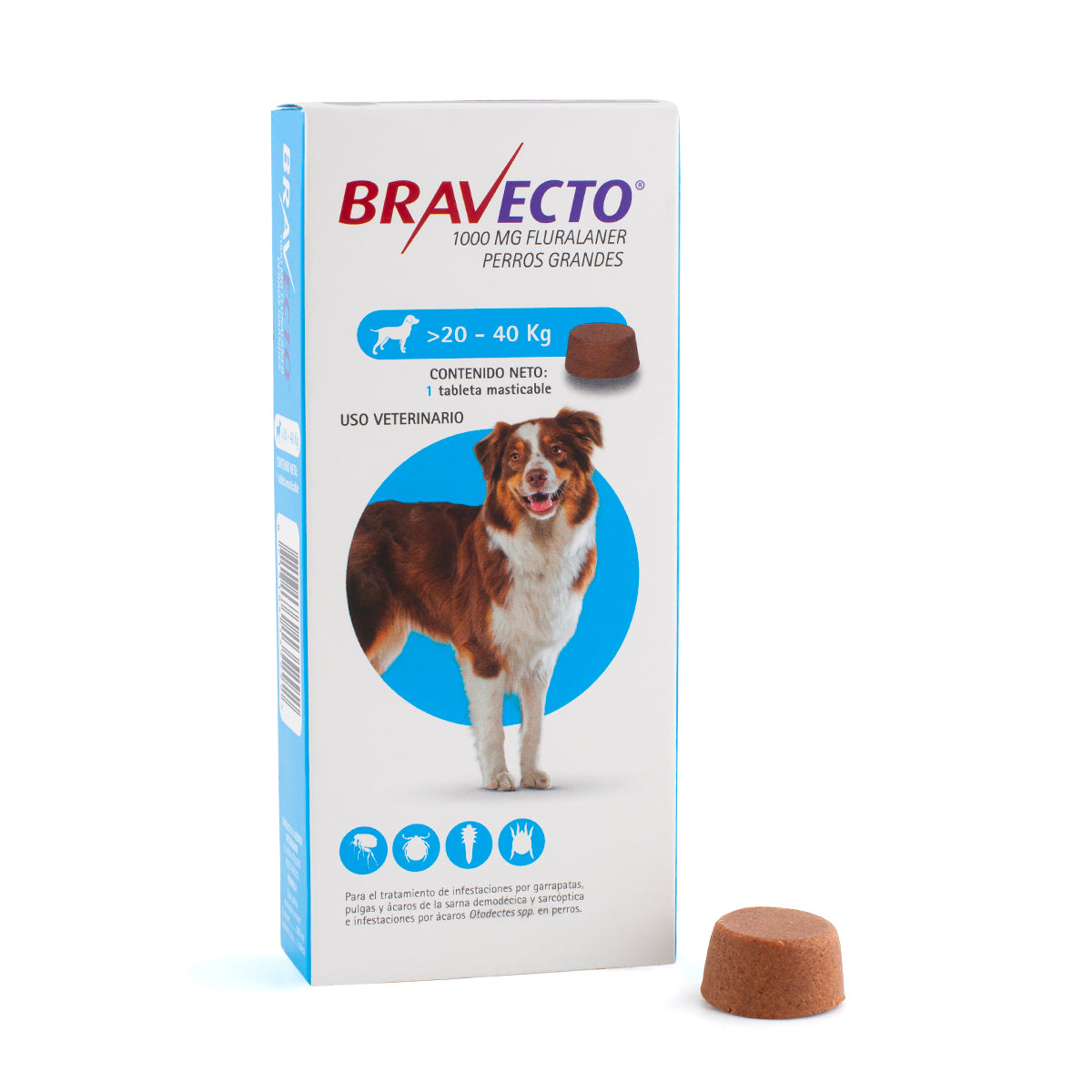 Bravecto 20-40kg antipulgas y garrapatas