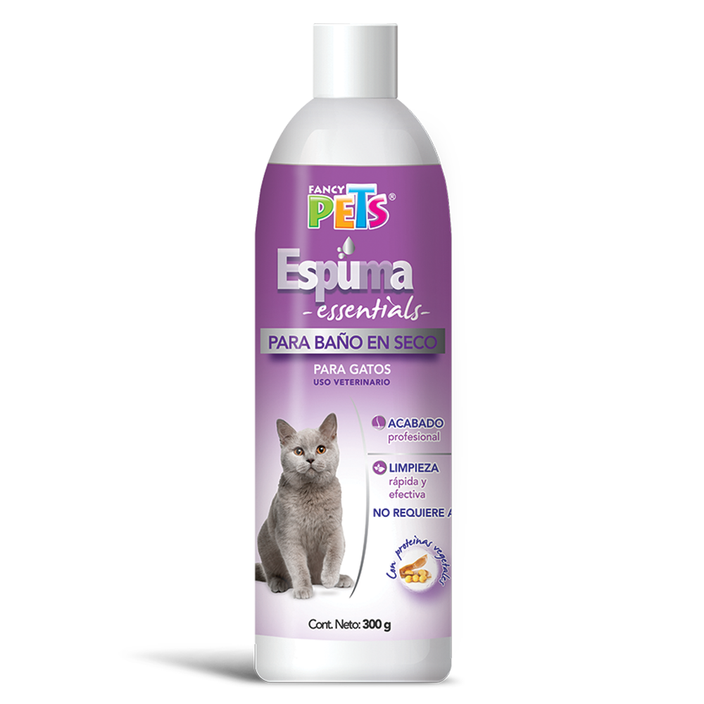 Espuma para baño en seco para gatos