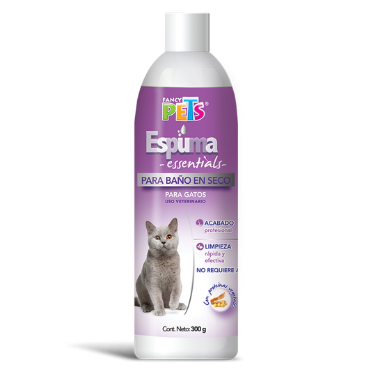 Espuma para baño en seco para gatos