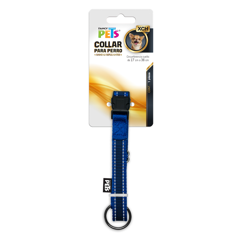 Collar ajustable con  ultra grip con bandas reflejantes