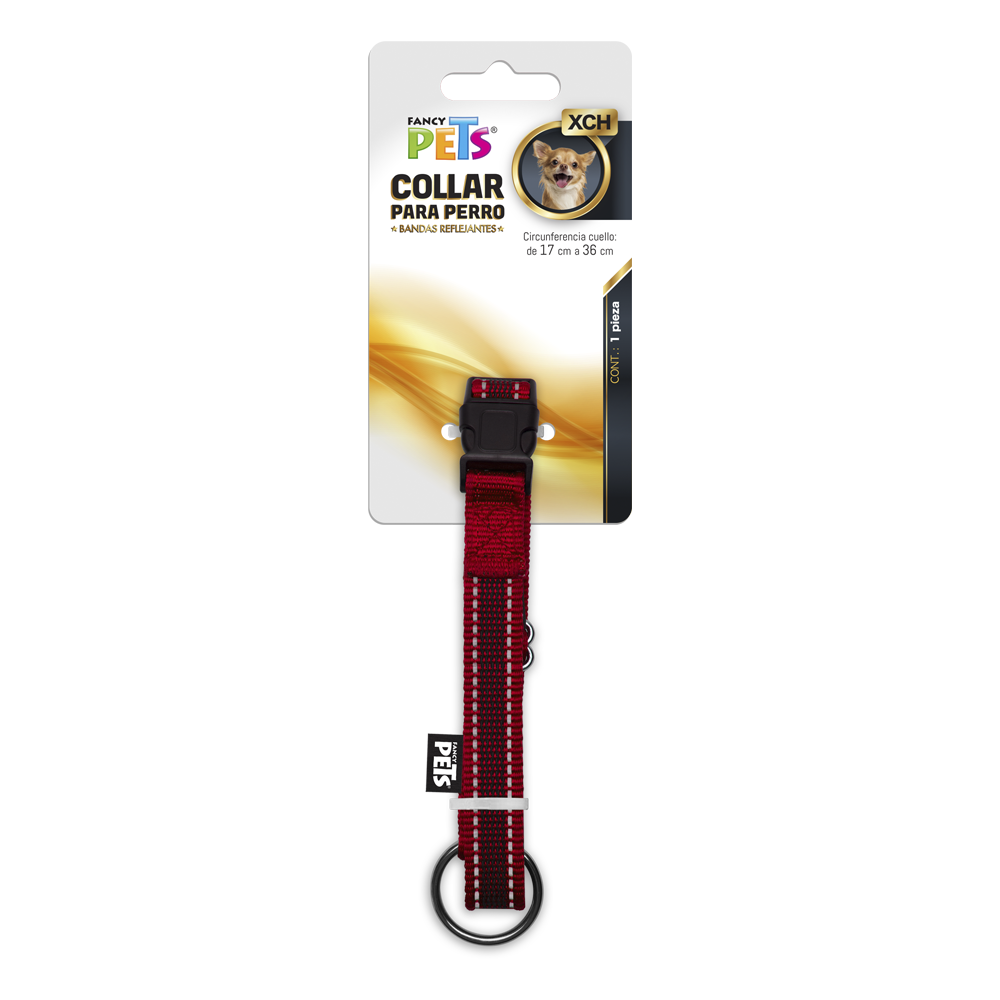 Collar ajustable con  ultra grip con bandas reflejantes