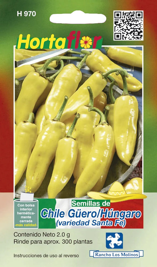 Semillas de Chile Güero/Húngaro (variedad Santa Fe)