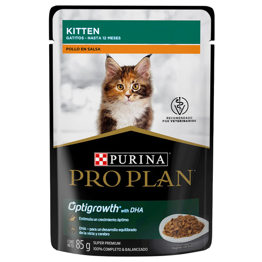 Alimento húmedo proplan para gatitos sabor pollo en salsa